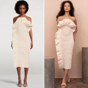 Mara Hoffman Kana Strapless Smocked Midi Dress